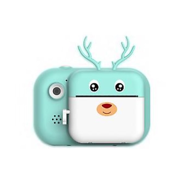 Mini Termisk Kameraskrivare Portabel Ficka Dubbla Linser Utskrift 1080P 2400W (Blå)
