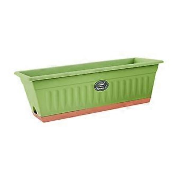 Blomlåda Fönsterlåda Grönsaksplanter Rektangel 50x19x16cm Fönsterbrädeslåda med Dräneringshål för Trädgård, Veranda Mångsidig (Grön)