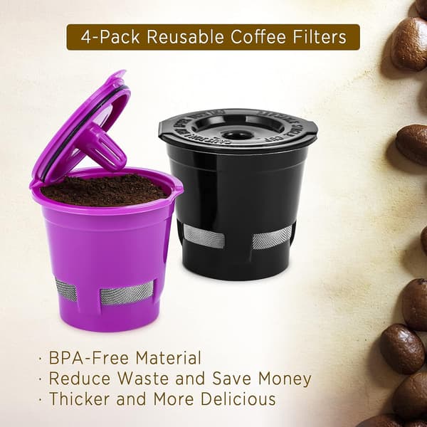 Sæt med 4 genanvendelige mesh-kaffekopper til Keurig 1.0-brygger, Univers