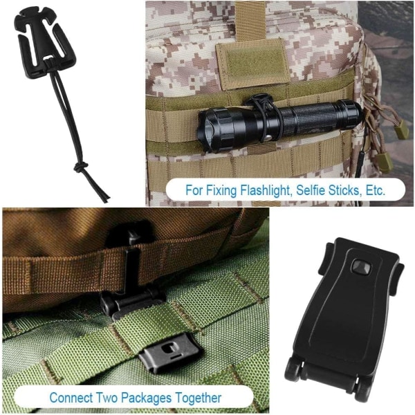 Taktiske Molle-utstyrs klipser vevstropper for taktiske ryggsekker