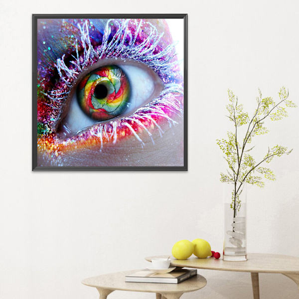 30 x 40 cm, färgglada ögon Diamond Painting Broderie Diamant Pein