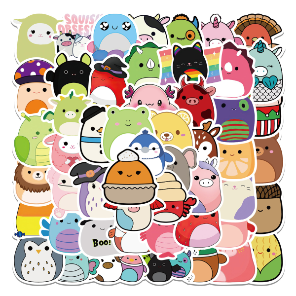 Klistermärke 50 st Kawaii Fun Animals Stickers, Söt Klistermärke för vuxna Tonåringar Barn, Vattentät Vinyl Sti