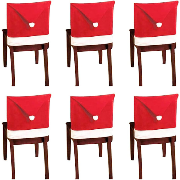 6X Stolskydd – Set med stolskydd i form av tomten 50 x 60 cm i
