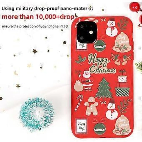 iPhone 13 Etui, Kvinner Jenter Myk TPU Julenissen Rød Beskyttende Etui for iPhone 13, Julenissen
