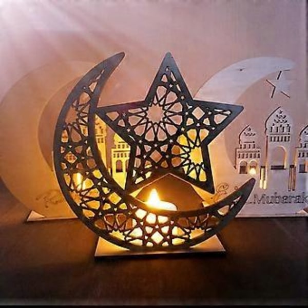 Halvmåne LED Bordsdekoration Ornament (Måne och Stjärna(01))
