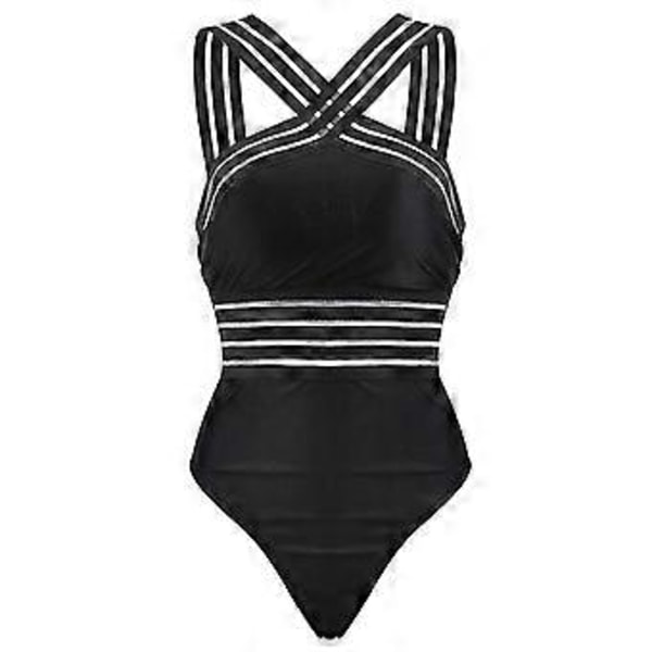 Dam Backless Monokini Vadderad Enkel Baddräkt Svart (L)