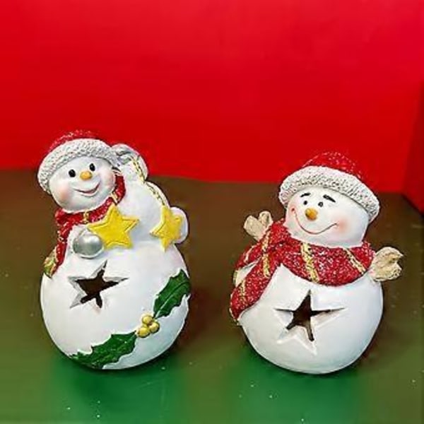 Jul kreativ nattlampa snögubbe ornament för hem vardagsrum harts hantverk skrivbord fönster dekorationer gåvor (grön)