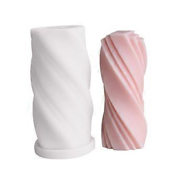3D Geometrisk Firkantet Søjle Silikone Lysform Cylinder Silikoneform DIY Lysfremstilling Stereo Spiral Gipslys