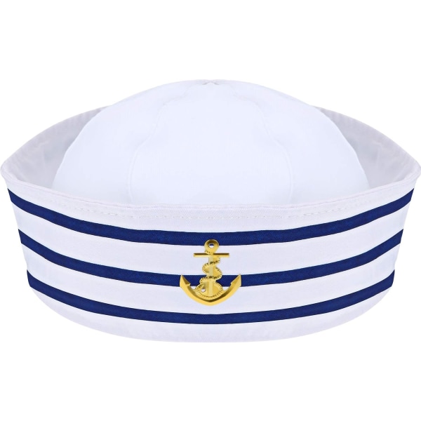 Sailor Hat Yacht Captain Hat Blå Vit Sailor Hat för Fancy Dres