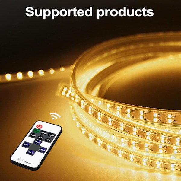 2 stk. RF Mini LED Strip Controller, 11 knapper RF trådløs fjernbetjening til monokrom RGB LED Strip 5