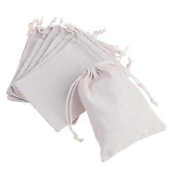 ULTNICE 10 st 15*20cm Linnetyg Jute Dragsko Presentpåsar Säcker Festgåvor