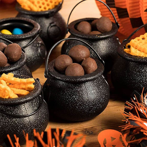 10 stk Mini Candy Bucket Witch Cauldron med håndtak Cauldron Hall