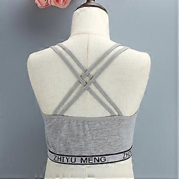 Flickor Stretchbomulls-Bralette 4-pack, Studentväst-BH, Full Cup, Andningsbar BH med Vaddering, Tränings-Sport-BH (rosa)