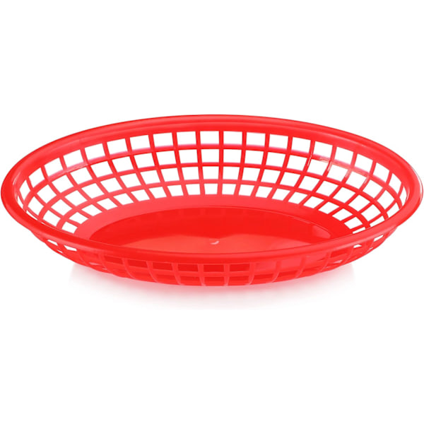 2 st Matserveringskorgar, Oval, Röd 24*15.5*4.5cm