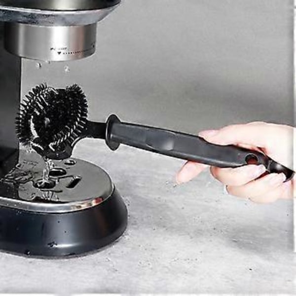 Kaffebryggningsborste Hög Effektivitet Ringformad Vattenbarriär Sked i Änden Utbytbart Huvud Kaffemaskin Rengöringsborste Köksutrustning (58mm)
