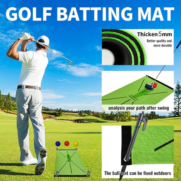 Golfträningmatta, 30*60cm Golfträningsmatta, Bärbar Slagträning