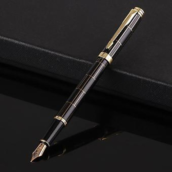 Luksuriøs Herre Rutenett Fyllepenn 0.5mm Nib Forretningsskriving Signering Kalligrafi Penner Kontorrekvisita