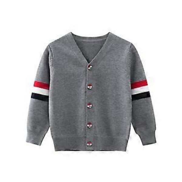 My3170 Karbongrå# Barneklær Høst Babyklær Strikkevarer Barnefrakk Gutte Genser (140cm)