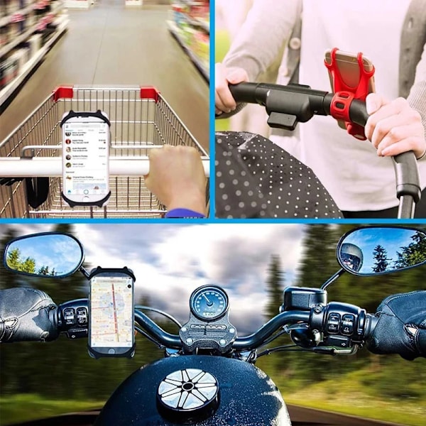 Mobiltelefonhållare för barnvagn, universell 360-graders roterande