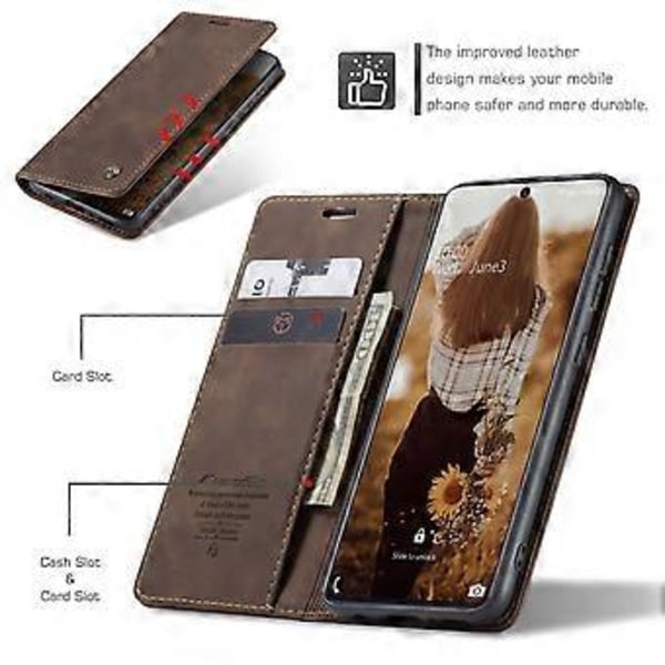 CASEME 013 Series Flip Wallet Läder Telefonfodral för Samsung Galaxy A71 (Stil E)