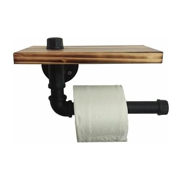 Toalettpappershållare Retro Design Metallrör Hyllförvaring Set med
