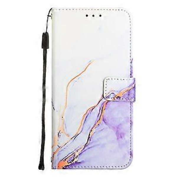 Marmorfodral för OnePlus Nord N200 5G & OPPO A74 5G (Vit Lila)