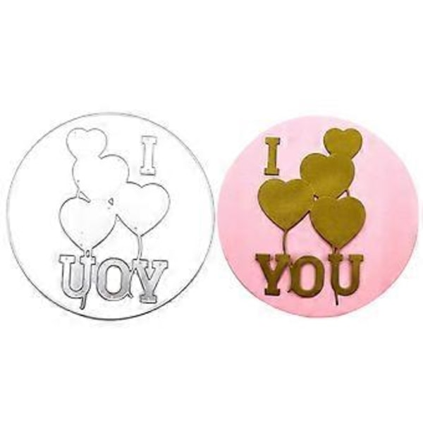 Kærlighedsballon Metal Skæreforme Valentinsdag Ballon Dør Embossing Script Dør