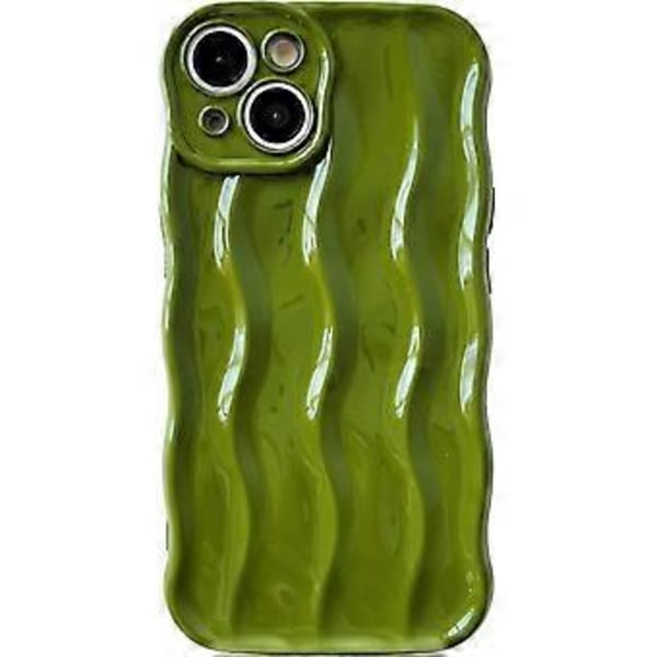 Mjukt skal med vågliknande mönster för iPhone (Grön, iPhone 12 Pro)