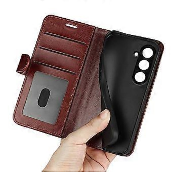 Til Samsung Galaxy S23 FE Anti-kollision Telefonetui PU Læder Pung Stativ Cover (Style D)
