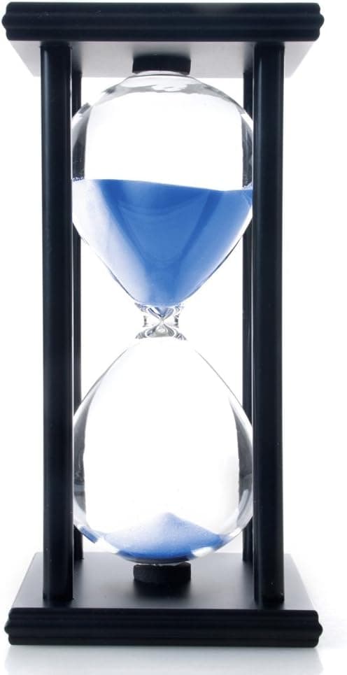 Blå 60 minutters tresandur, timeglass sandtimer