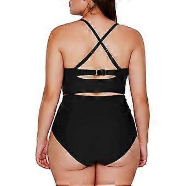 Dame Plus Size Badedragt Stroppy Høj Talje Bikini Badedragt M-.