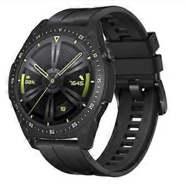 Fodral för Huawei Watch GT3 42mm/46mm Skydd Repskyddande Smartwatch Skal (Svart Gult)