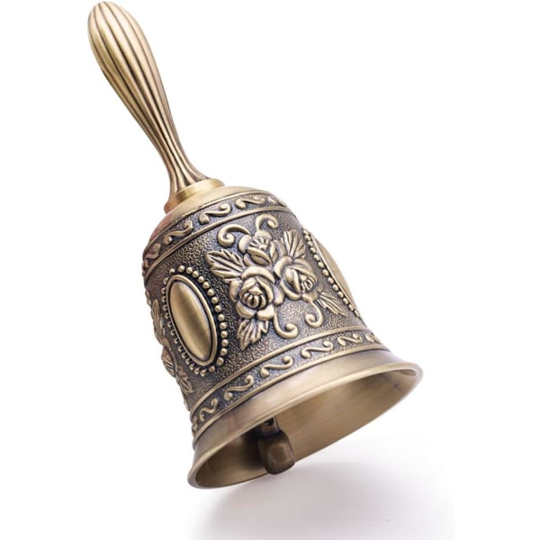 Handklocka i mässing, bronsklocka, bröllopsklockor, koppar, retro, metall, H