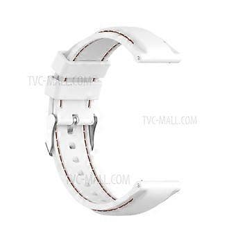 Sytrådsdesign Silikon Justerbart Klockarmbandsbyte Kompatibelt För Samsung Galaxy Watch3 45mm / Gear S3 Classic/Fr(Vit)