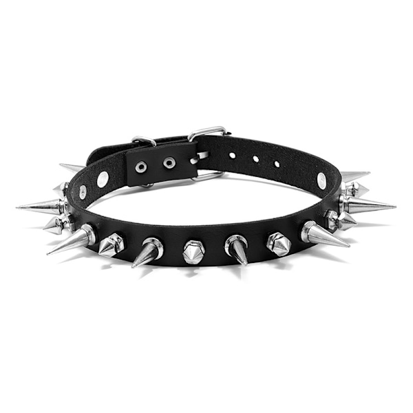 Kvinnor Män Cool Punk Choker Hjärta Forma Biker Läder Spikad Chok