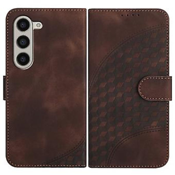 Elefantpräglad PU-fodral för Samsung Galaxy Z Fold5 5G (Kaffe)