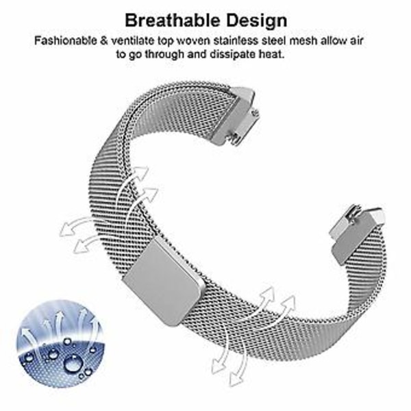 Til Fitbit Inspire /HR /2 Milanese Rustfrit Stål Magnetisk Rem Urrem (Lille Regnbue)