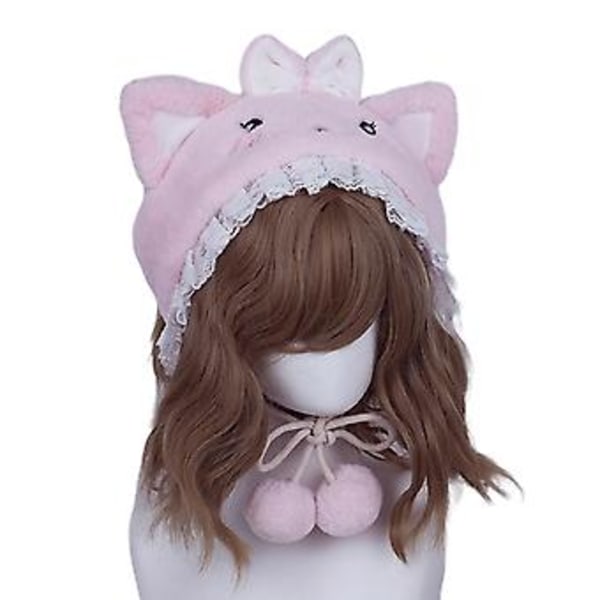 Lolita-hatt Søt For Katteørehette Plussj Kattungehatt Vintervarm For Hundelufting ( )
