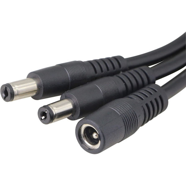 5,5/2,1MM 12V DC Splitter Power Cable 1 hane till 2 hona Con