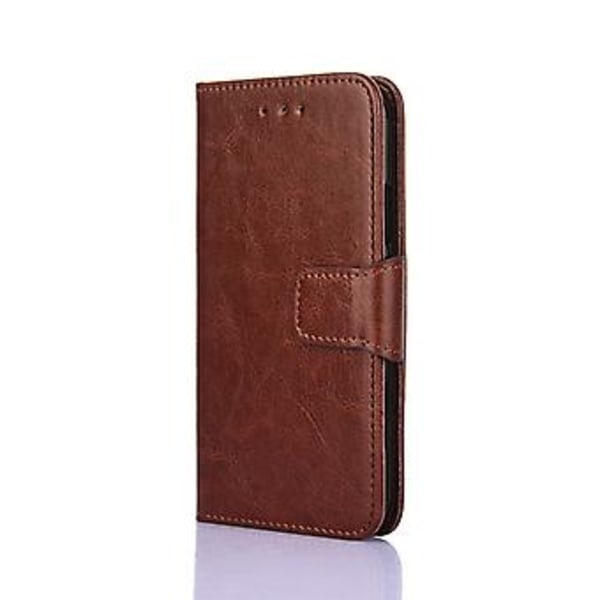 Krystalltekstur PU-lærveske for Huawei P30 Lite (Brun)