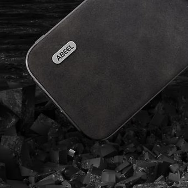 Kalvläder PU-fodral för iPhone 15 Pro (Svart)