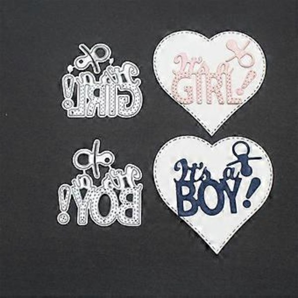 DIY-hantverk \"Pojke\" \"Flicka\" Ordkonst Skärformar Metall Skärstencil för Scrapbooking Album Stämpel Papperskort Prägling Handgjord Pappersform