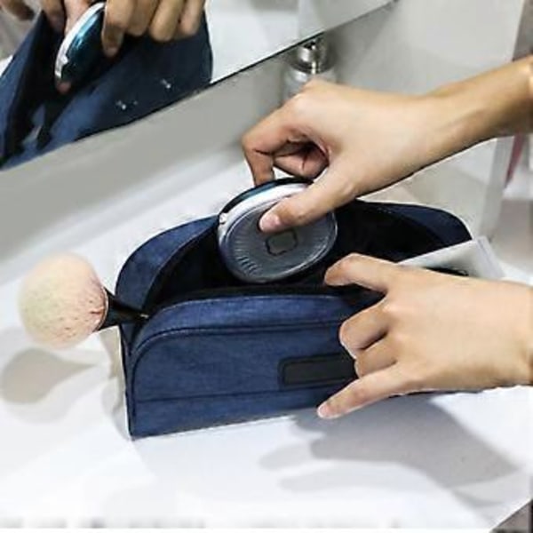 Simpel Rejse Makeup Taske Slidstærk Vandtæt Toilet Taske til Udendørs Rejser (Sort)
