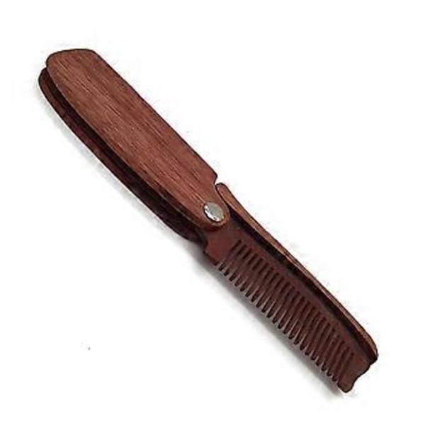 Vikbar Kam Set Herr Grooming Kam Vikbar Resekam Naturlig Handgjord Ingen Statisk Hårborste Massagekam Vårdverktyg (Träfärg)