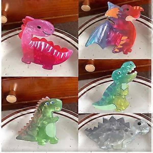 Morsomme hårklyper med dinosaurer, søte akrylhårnåler, sklisikre hårklemmer, hodeplagg stylingverktøy for kvinner og jenter (Diplodocus 1)