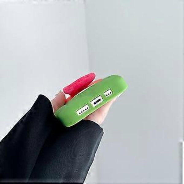 Kawaii Frø Telefon Cover til iPhone 14 Pro Max, Sød Tegneserie Grøn Frø Telefon Cover med Plyssetunge Unik Sjov 3D Blød Silikon Stødsikker Cover