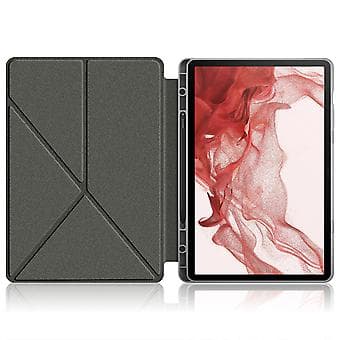 Flera vikbara läderfodral för surfplatta för Samsung Galaxy Tab S9 (Grå)