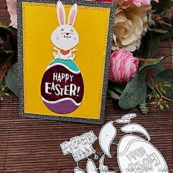 Onnellinen pääsiäisen munakuningas metallileikkurit stensiili scrapbooking DIY-albumi leima