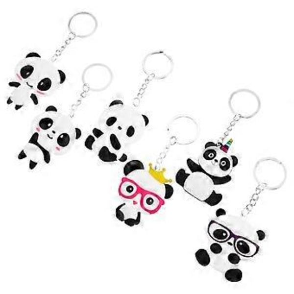 Toyvian 6 kpl Cartoon Panda avaimenperät avaimenrenkaat juhla-suosioita riipus lapselle lelu koriste matkamuisto lahja