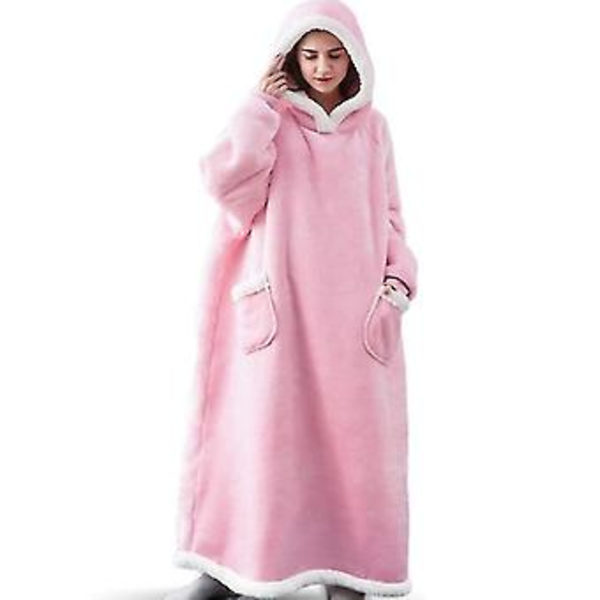 Ylisuuri Hupparipeitto Pariskunnalle Pehmeät Hupparipyjamat (vaaleanpunainen)